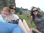 Mim, Natalie and Jennie on the lawn<br />
(Chris in the background)