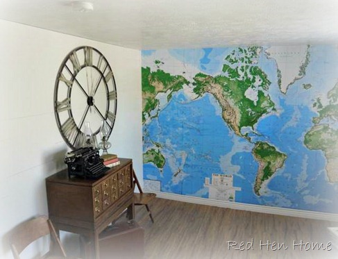 map mural wall Target Pottery Barn knock-off