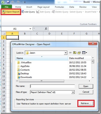 9 Open existing report