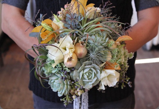 IMG_43811 succulents and tillandsias, along with privet berries, yarrow, lisianthus, queen anne’s lace, seeded eucalyptus, arbutus blooms, acacia, antique hydrangea, and crape myrtle leaves. cutting garden