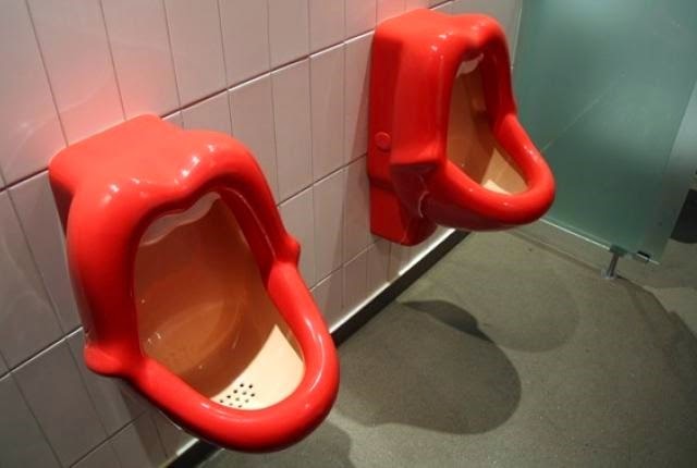 Virgin's urinals which appear like an open woman's mouth