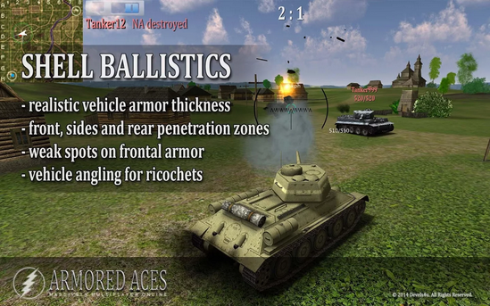 لعبة حرب دبابات 3D أونلاين للأندرويد Armored Aces 