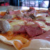 Closeup of Fantastico (meatlovers) pizza at Mamma Maria's Pizzeria