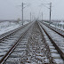 Railway in the snow outside of Tuotuo Xiang, Xinjiang