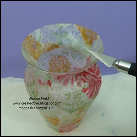 Love and Care, Summer Mini, Super Saturday Tutorial, Sharon Field, Decoupage on Glass, Decoupage Vase, Luminary, Pencil Cup, fathers day, Gift, Birthday, Created By You, Tutorial, Step by Step