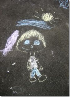 child chalk drawing