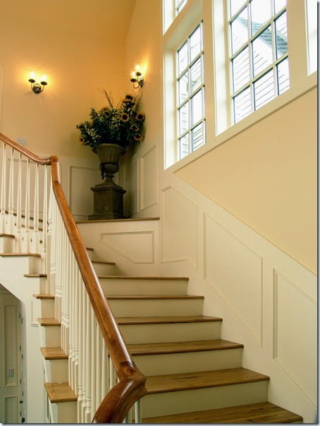 Exciting Traditional Staircase Design Classic Floral Pot Beach House