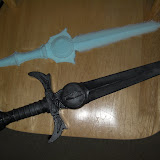 Rough carving of new version dagger next to WIP old version dagger