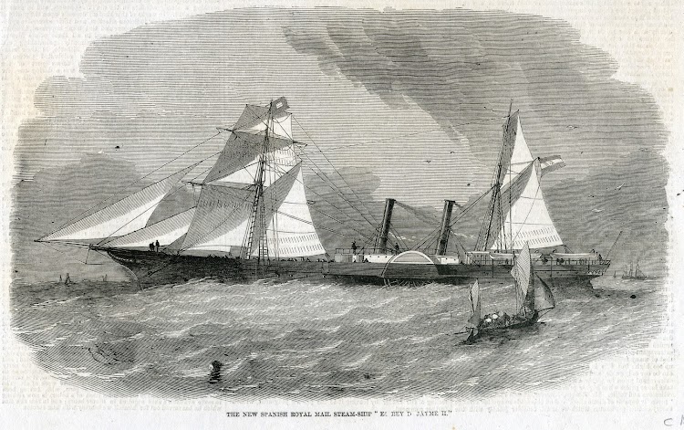 Grabado del vapor REY D. JAIME II. Illustrated London News. 1858. Fecha indeterminada.jpg