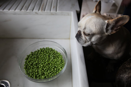 And here's a bowl full of green peas.