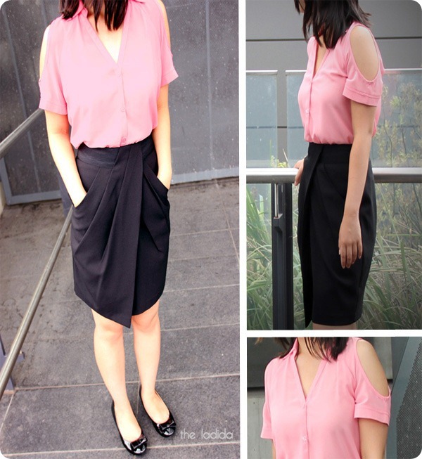 Target Back to Work - Shirt with Cut Out Sleeves – Hot Options, Wrap Skirt – Hot Options City Dressing Target Back to Work - Shirt with Cut Out Sleeves – Hot Options, Wrap Skirt – Hot Options City Dressing