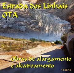 Alargamento   - alcatroamento estrada Linhais - Ota