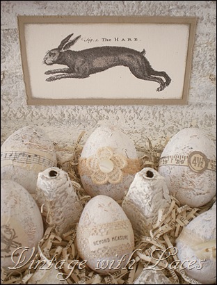 Egg Carton with Shabby Chic Easter Eggs Easter Egg Carton with Shabby Chic Easter Eggs by Vintage with Laces
