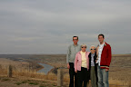 Dad, mom, Auntie Joe, and I overlooking Red Deer River