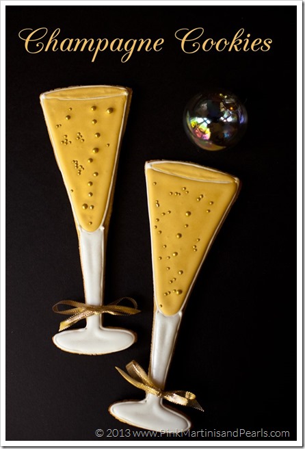 champagne glass cookie party favors