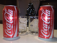 Two cokes, lots of ice, and a Christmas tree
