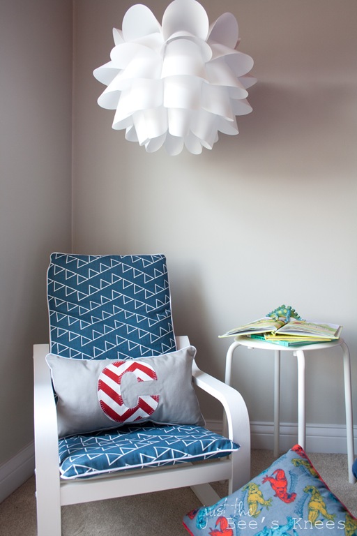 Childs slipcovered IKEA chair ~ a tutorial from Just The Bee's Knees