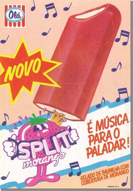 gelado ola split morango santa nostalgia