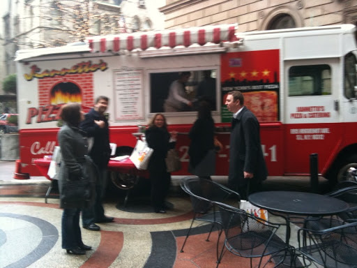 Outside the Palace in the courtyard the Wedding Library had trucks set up to serve snacks including this pizza truck.