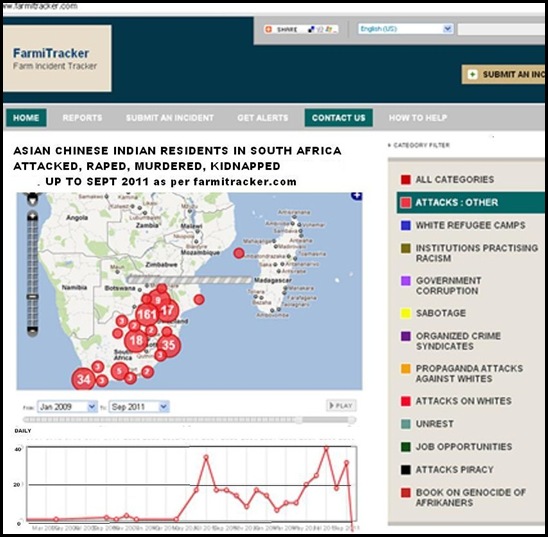 ASIAN INDIAN SOUTH AFRICANS ATTACKED MURDERED RAPED SOUTH AFRICA 2010 2011 FARMITRACKER