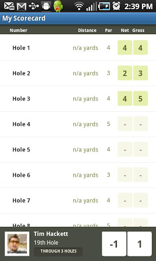Golf 912 Mobile Scorecard