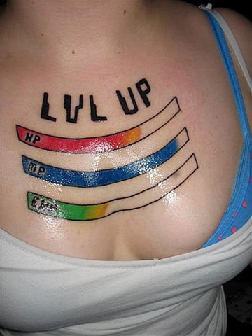 tatuagem-de-video-game-lvl-up-Nerd tatuagem-de-video-game-lvl-up-Nerd