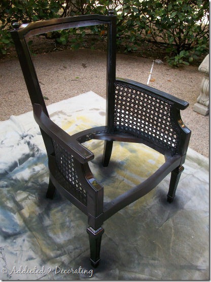 cane chair after painting