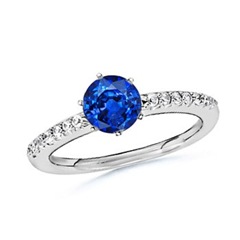 Round Sapphire and Diamond Ring Round Sapphire and Diamond Ring