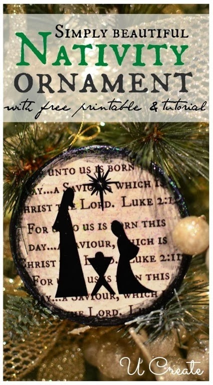 Beautiful Nativity Ornament Tutorial {free printable, too} | U Create ...