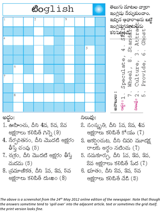 tenglish-crossword