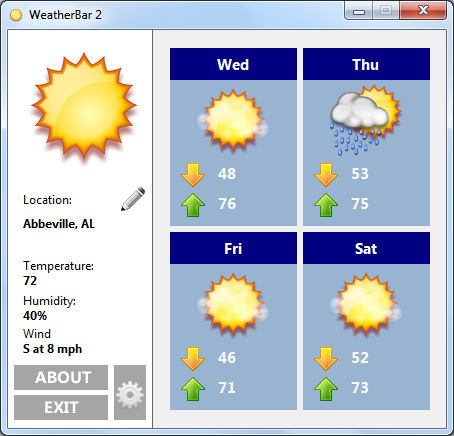 Descargar WeatherBar 2.1 gratis Descargar WeatherBar 2.1 gratis