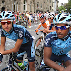 Khalid Bounida and Daniel Abraham from the Marco Polo Cycling Team at start of the pro race in Neuss (Germany) (photo: Francis Cerny)
