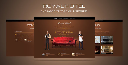 Luxury hotel or small business one page template - Travel Retail