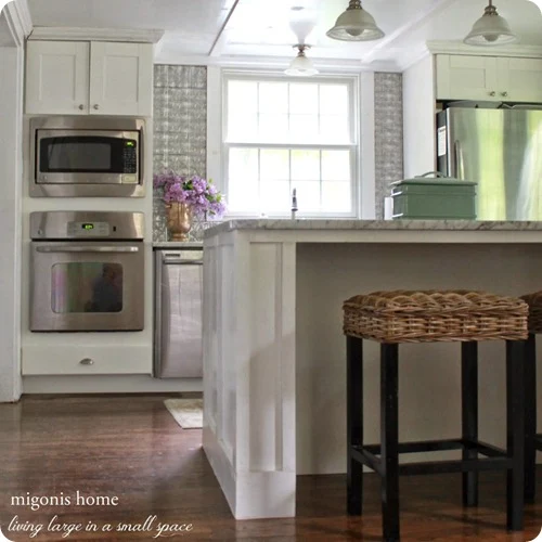 kitchen island with sides built out