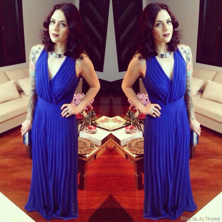 look macacão plissado azul look macacão plissado azul