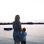Sheryl, David, sunset at the cottage beach, Vacation Day 5. &ndash; 04-Aug-2010
