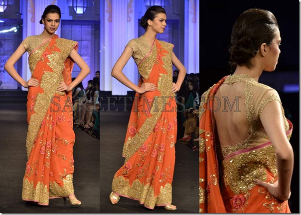 Pallavi_Jaikishan_Orange_Embroidery_Saree Pallavi_Jaikishan_Orange_Embroidery_Saree