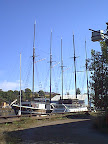 Tall ships in marina Tall ships in marina