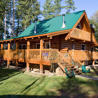 Ecolog home with covered porch