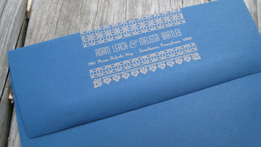 Even the back flap of the invitation's envelope was letterpressed. Even the back flap of the invitation's envelope was letterpressed.