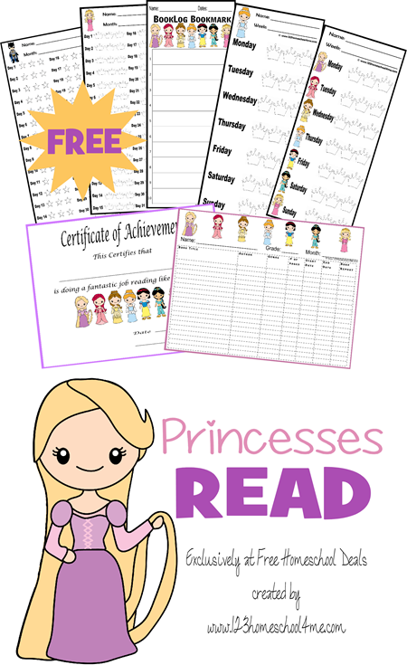 FREE Disney Princesses Reading Logs