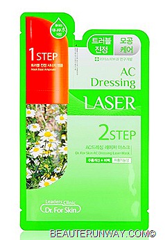 Leaders Clinic 2Step AC Dressing Laser Mask - Calms & Soothes Problem Skin, helps to minimize pores