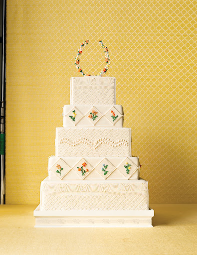 This cake served as the main inspiration. Rosma loved the piped details, square shape, and the diamonds on the alternating tiers. This cake served as the main inspiration. Rosma loved the piped details, square shape, and the diamonds on the alternating tiers.