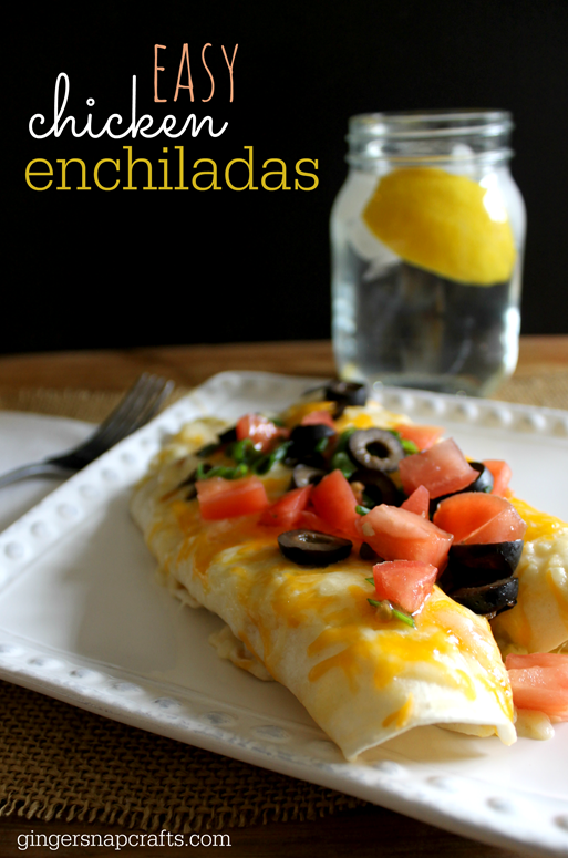 easy chicken enchiladas recipe at GingerSnapCrafts.com #recipe #enchiladas 