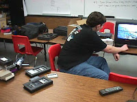 The video team editing footage