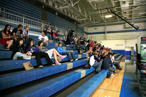 Students at Hillcrest High School watch a video for the Save a Life tour. 
(Photo Credit: Alex Crowder)