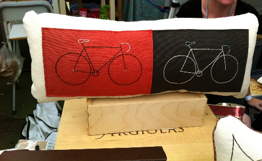 I also liked this pillow with a bicycle design.