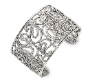 The diamond and platinum paisley pattern in Chad Allison's cuff will look chic with a bevy of outfits long after your wedding day.