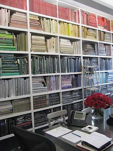 I like to organize my books by color. I can't always remember the title I'm looking for, but I always know the color of the book.