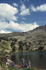Refreshing dip in the Etangs Moulsut, near the Refuge des Besines